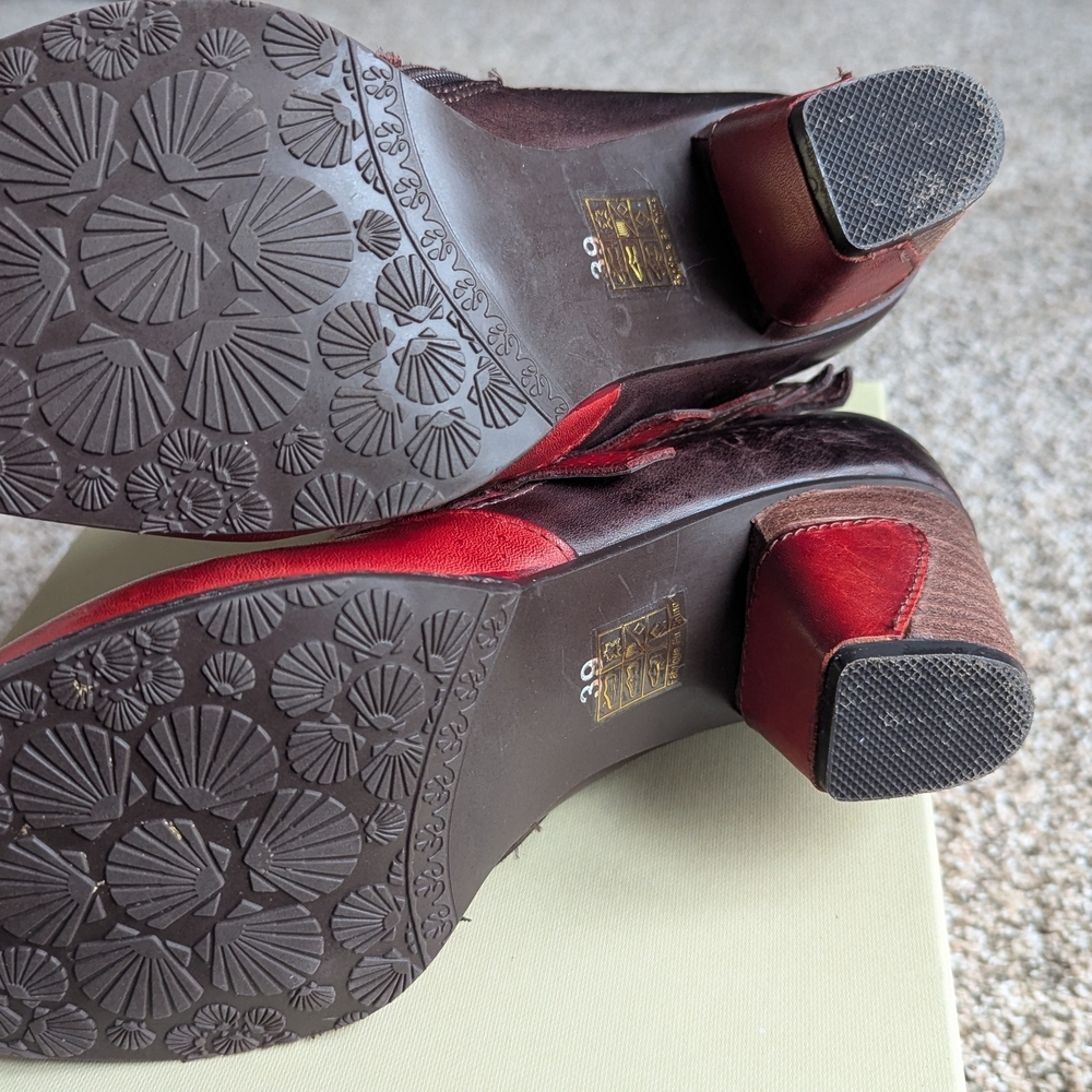 Spring Step Red Multicolor Ankle Boots - Picture 10 of 10